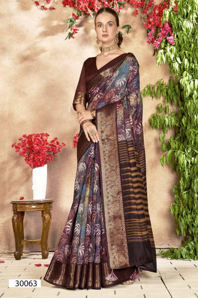 Anuprabha Vol 7 By Vallabhi Linen Printed Sarees Wholesale Shop In Surat
